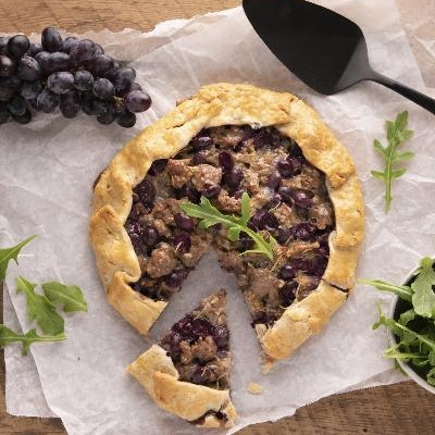 Sausage and Blue Grape Galette