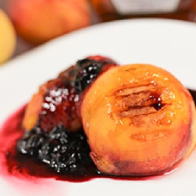 Grilled Ontario Peaches and Mascarpone Cheese