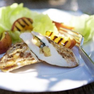 Ontario Peach and Brie Cheese Stuffed Chicken Breast
